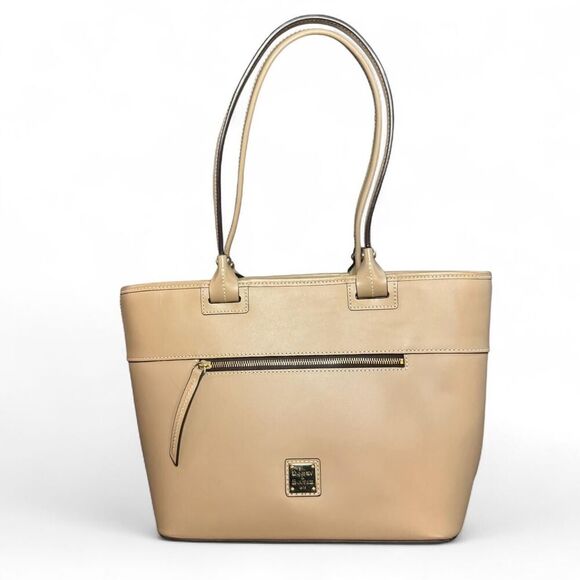Dooney & Bourke Taupe Beacon Zip Tote Shoulder Work Bag - Picture 1 of 7